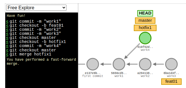 Merge do tipo fast-forward